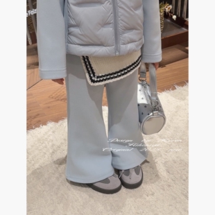 女童直筒裤 Spring韩国童装 纯色休闲喇叭裤 宝宝款 子 2025年秋冬新款