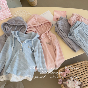 卫衣套装 Spring韩国童装 连帽长袖 亲子休闲韩版 女童两件套 2025春季