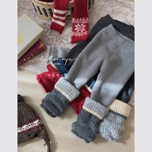 女童打底裤 Spring韩国童装 宝宝820g加绒加厚堆堆裤 新款 2025年冬季