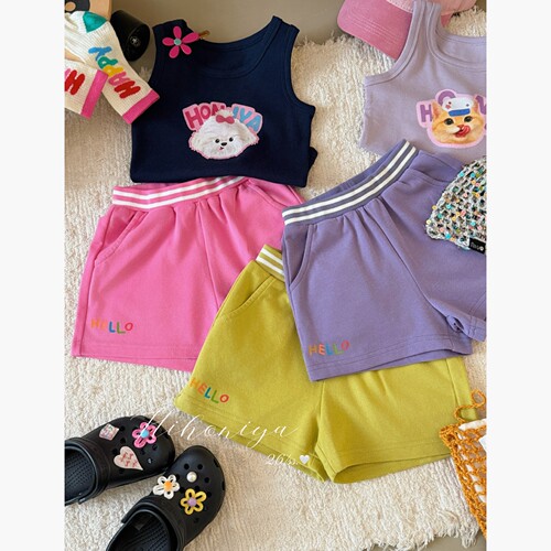 Spring韩国童装2026年夏季新款宝宝多巴胺彩色运动休闲裤女童短裤