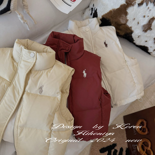 亲子款 保暖百搭刺绣羽绒服马甲韩版 2024秋冬新款 Spring韩国童装