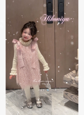 Spring韩国童装2025年冬季新款宝宝法式甜美流苏生日穿加绒背心裙