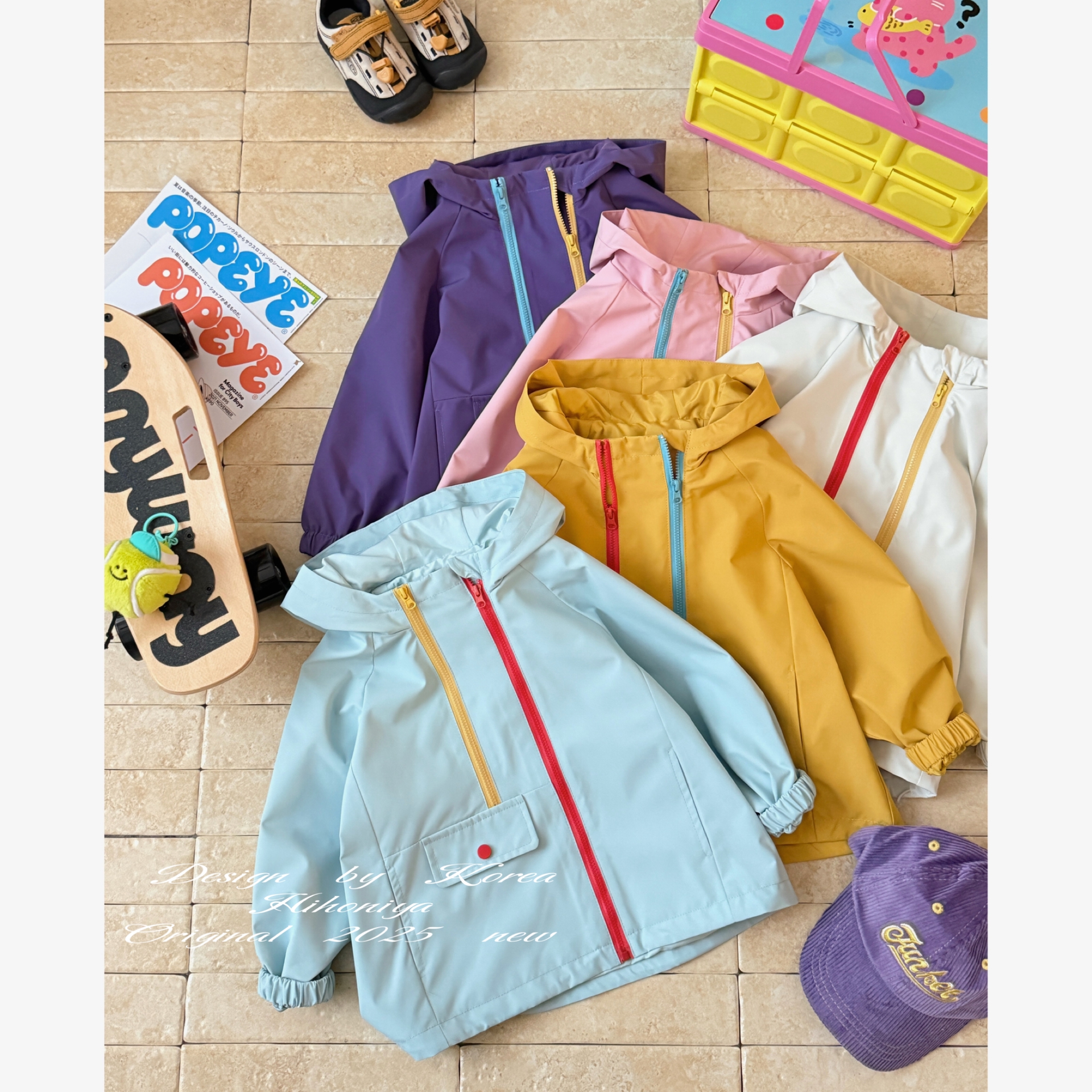 Spring韩国童装2025秋季新款亲子户外运动防风冲锋衣女童长袖外套