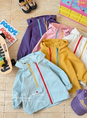 Spring韩国童装2025秋季新款亲子户外运动防风冲锋衣女童长袖外套
