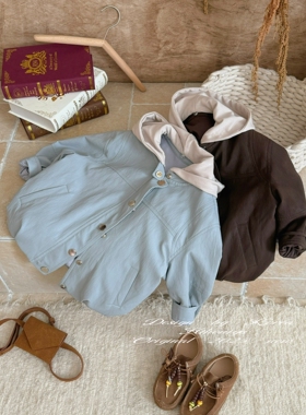 Spring韩国童装2025年秋季新款亲子撞色高级感重工外套女童夹克衫