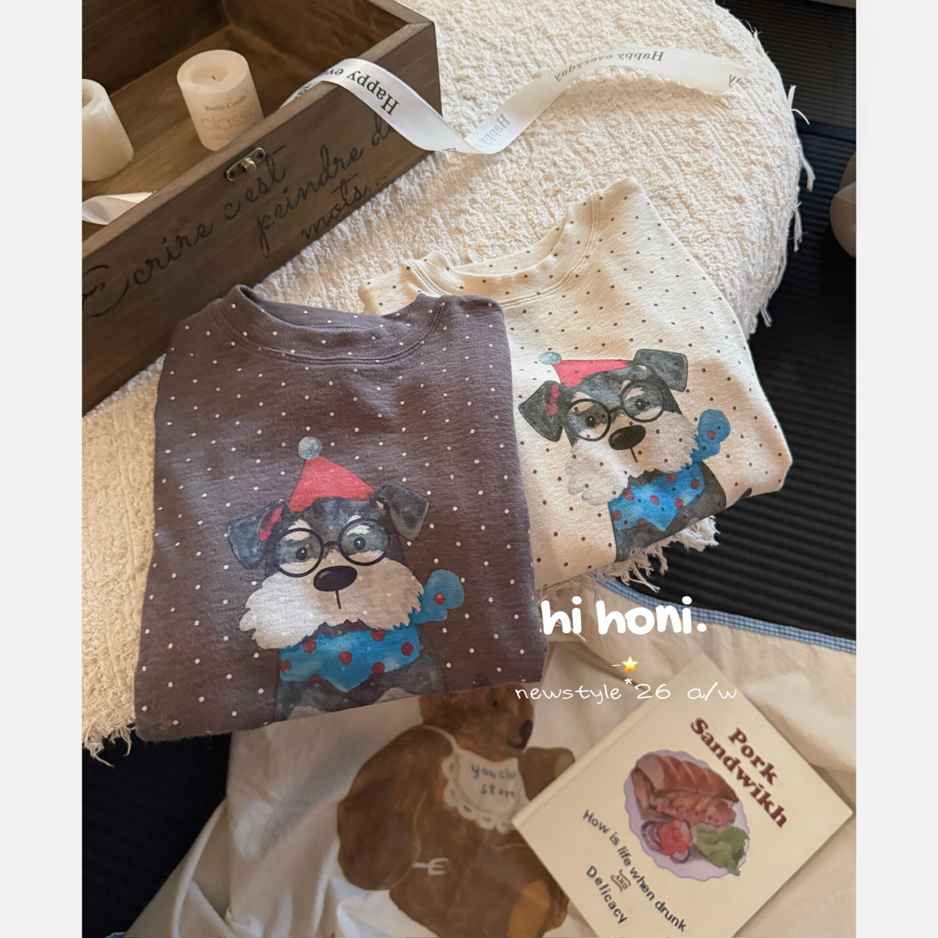 【波点雪纳瑞】波点雪纳瑞慕斯羊毛长袖