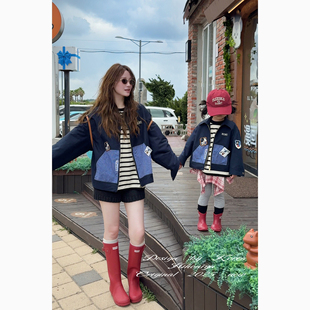 2025年秋季 春秋夹克衫 新款 牛仔外套女童长袖 亲子款 Spring韩国童装