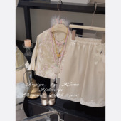 2025年春夏新款 亲子中式 马甲套装 Spring韩国童装 女童衬衣国风裤 子