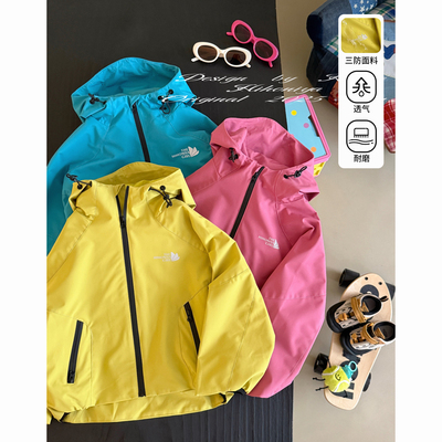 Spring韩国童装2025秋季新款亲子彩色三防软壳冲锋衣女童防风外套