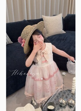 Spring韩国童装2026年夏季新款宝宝高定蕾丝洛丽塔连衣裙女童裙子