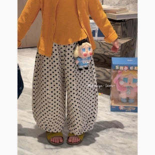 Spring韩国童装2026年春夏新款宝宝纯棉波点百搭休闲裤女童灯笼裤