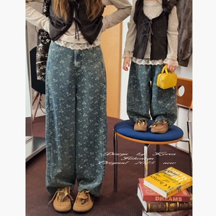 Spring韩国童装2025年秋季新款亲子蝴蝶洋气柔软牛仔裤女童休闲裤