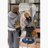 Spring韩国童装 2025年秋冬新款 亲子镂空钩花毛衣女童连帽针织外套