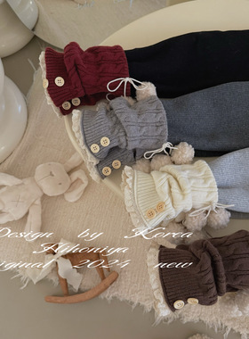 Spring韩国童装2025冬季新款设计百搭毛球堆堆打底裤韩版宝宝款