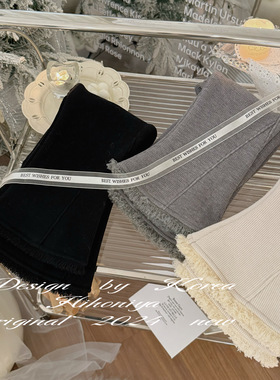 Spring韩国童装2024冬季新款纯色流苏边加绒保暖韩版喇叭裤宝宝款