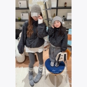 亲子碎花防风冲锋衣女小童连帽外套 新款 Spring韩国童装 2025年秋季