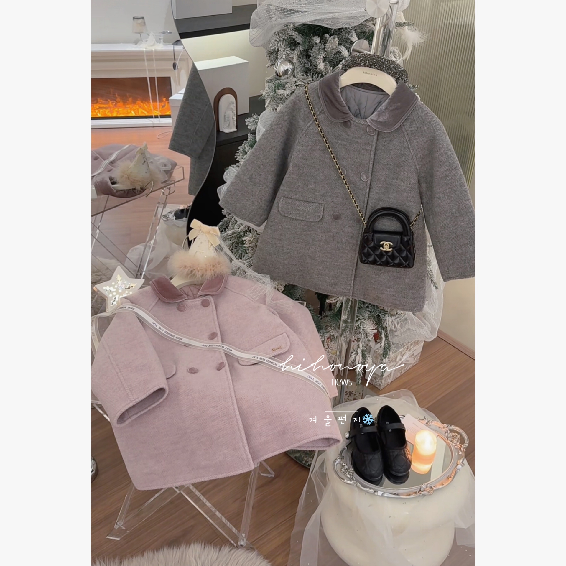 Spring韩国童装2025年冬季新款宝宝轻奢毛呢夹棉大衣女童保暖外套