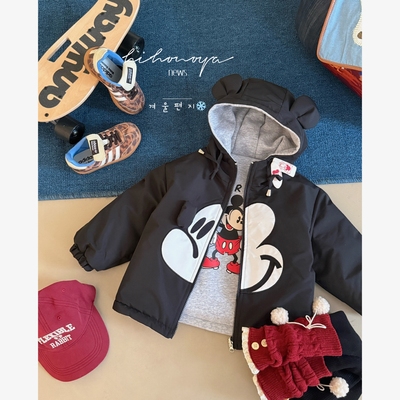 Spring韩国童装2025年冬季新款亲子双面穿绣防水棉服女童保暖外套