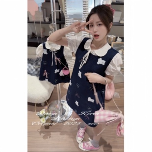 牛仔韩系少女套装 亲子款 女童背心裙两件套 2025春季 Spring韩国童装