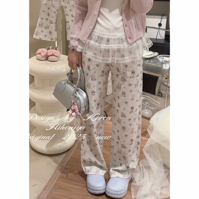 Spring韩国童装2025夏季新款亲子款减龄显瘦韩版休闲裤女童直筒裤