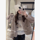 Spring韩国童装 外套女童保暖加厚上衣 毛毛麂皮韩版 2024冬季 亲子款