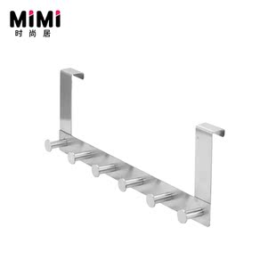 加厚201不锈钢衣柜门后挂钩厨房柜门后挂钩免钉简易抽屉钩6排单钩