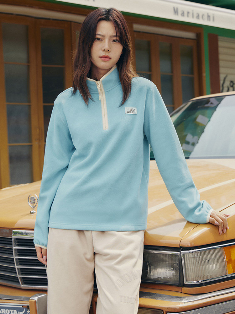 361 여성용 스포츠 운동복 2024 겨울 플러시 풀오버 하프 카디건 POLAR FLEECE 여성용 자켓 라이너