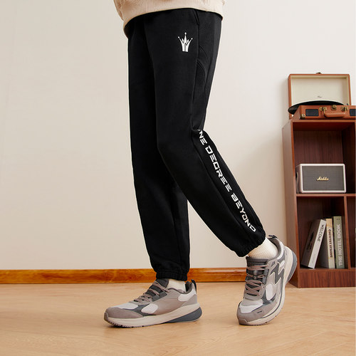 361男宽松直筒加绒运动裤裤子