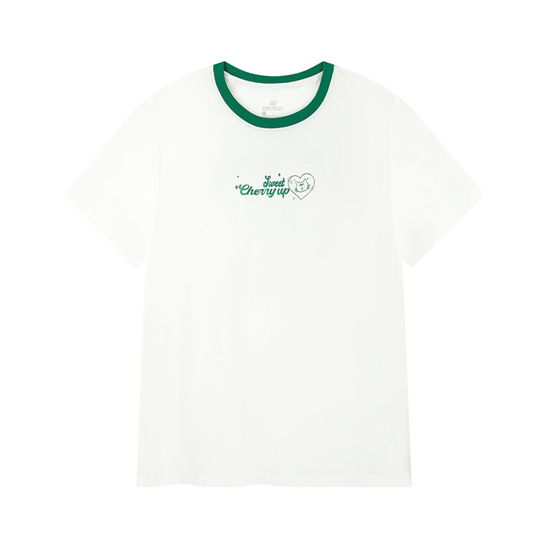 361度运动t恤女2025夏季新款宽松舒适上衣圆领短T恤