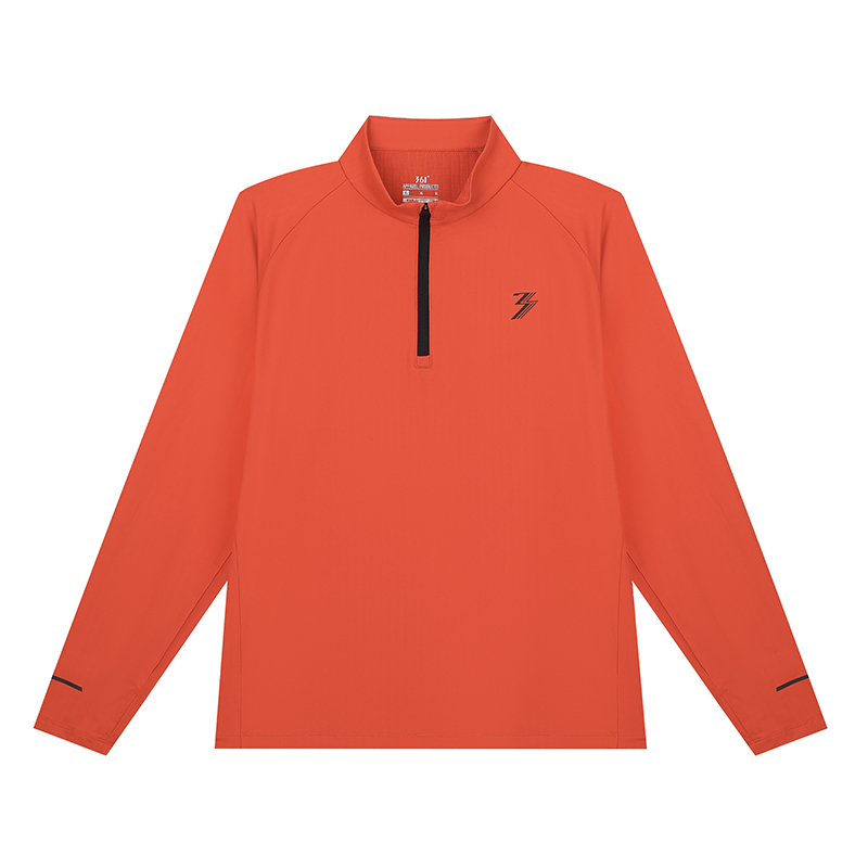 361度运动t恤男2025春季新款修身舒适上衣立领长T恤