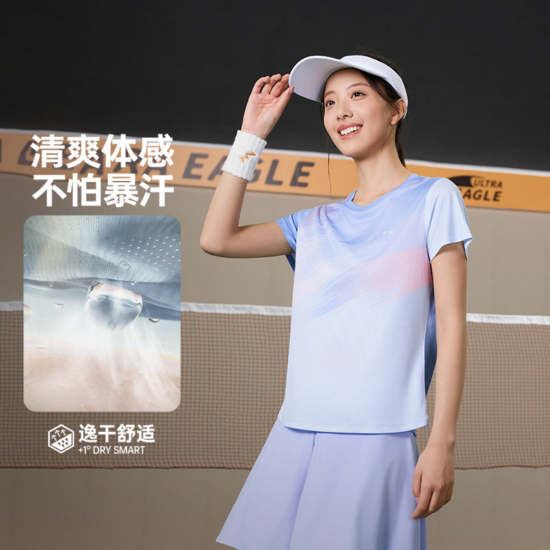 361羽毛球服女2026夏季新款速干透气多巴胺运动T恤女士轻薄跑步服