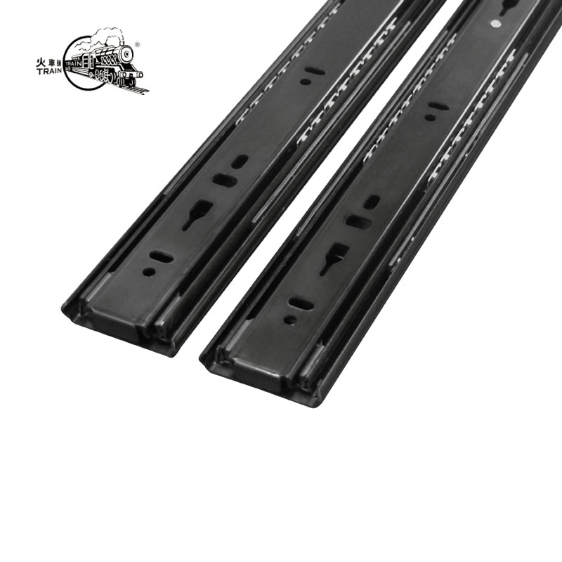 台湾火车头 家具抽屉滑轨 全拉出三节导轨 加厚顺滑抽屉静音滑道