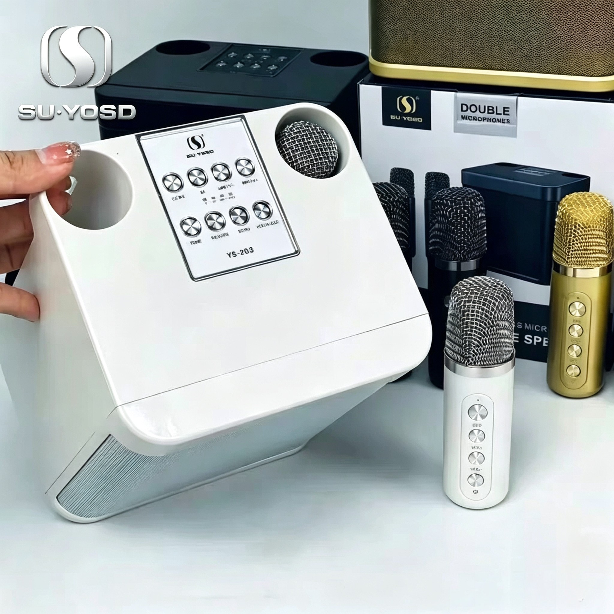 SU&middot;YOSD品牌YS-203KTV音箱套装唱歌设备卡拉OK蓝牙音箱麦克风套