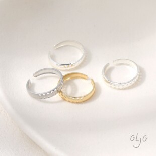 14K电镀真金保色简约光面多孔开口圈戒指diy手作戒指串珠材料配件