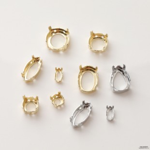 铜保色电镀水钻锆石底托钻台爪爪托diy手工缝制底托基础配件材料