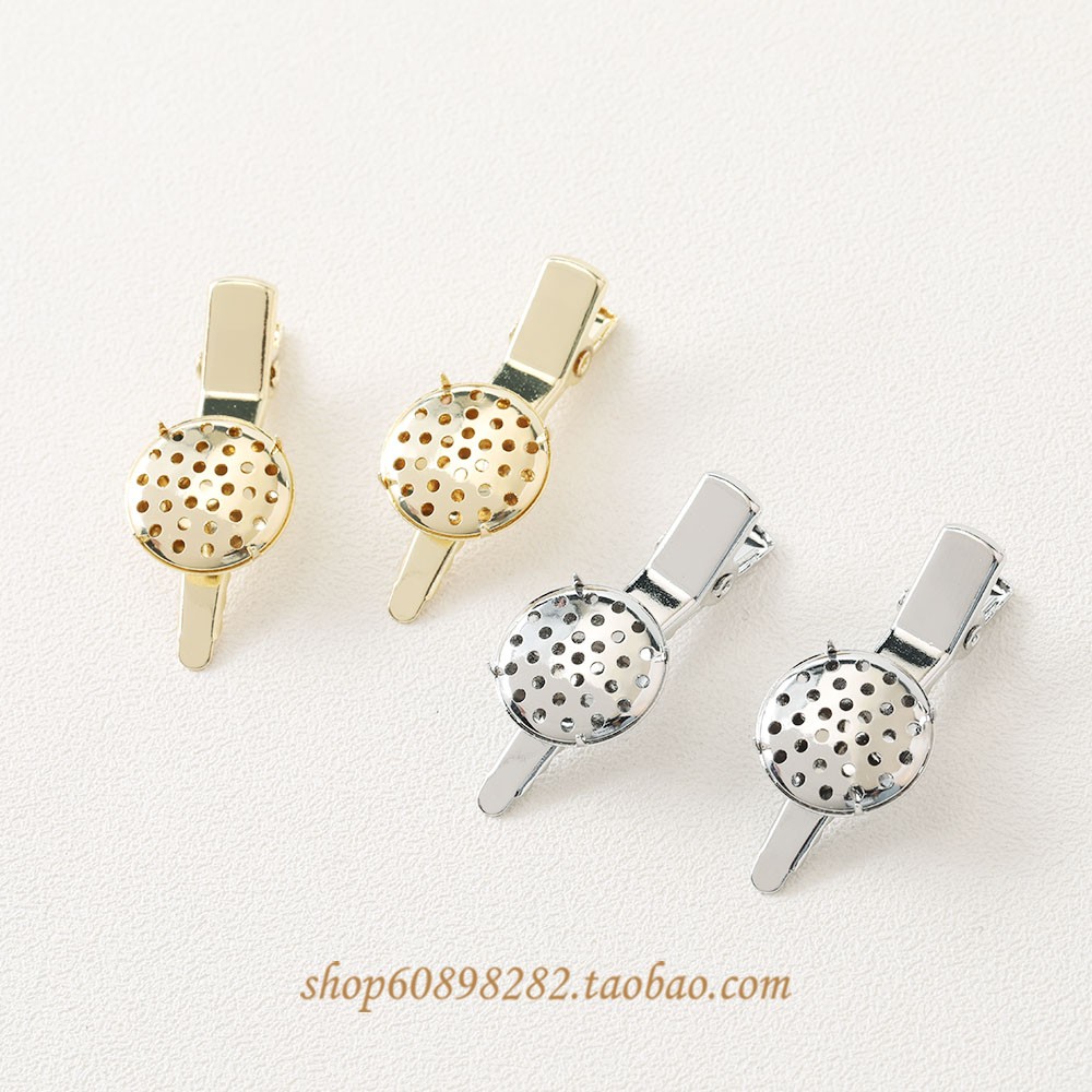 保色电镀夹子圆盘托diy手作发夹