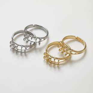 14K电镀真金保色多圈手作戒指diy串珠戒指戒圈材料配件