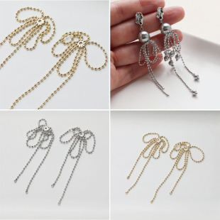 14K电镀真金保色圆珠流苏吊坠diy手作耳饰手作材料配件