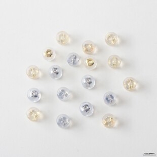 铜镀14k金 硅胶内嵌耳堵耳塞 圆形 耳钉耳背托