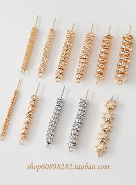 18K电镀真金保色隔珠车轮扁珠切割面龟面珠太阳diy手工串珠配件