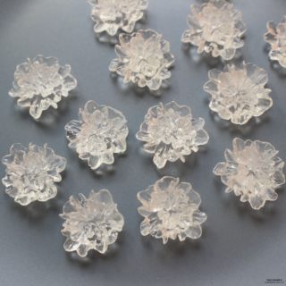 树脂透明花朵复古玫瑰花朵亚克力树脂DIY手工饰品发饰耳环钉配件