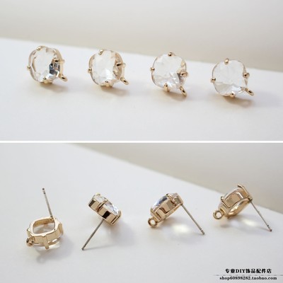 百搭透明925银针耳钉水钻