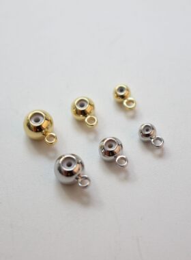 18K真金色硅胶珠胶皮珠单吊