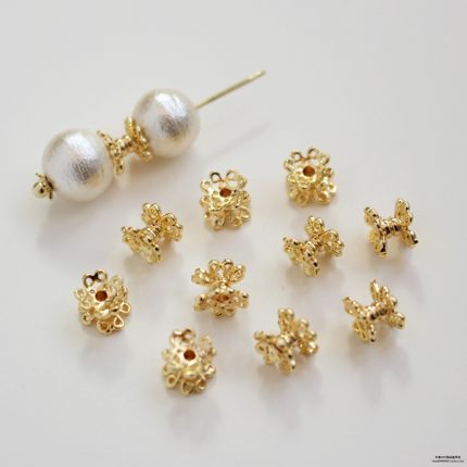 保色铜镀18k14k真金色立体带圈diy耳饰手链项链材料配件