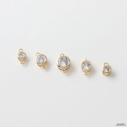 铜镀真金圆形锆石水钻手作材料