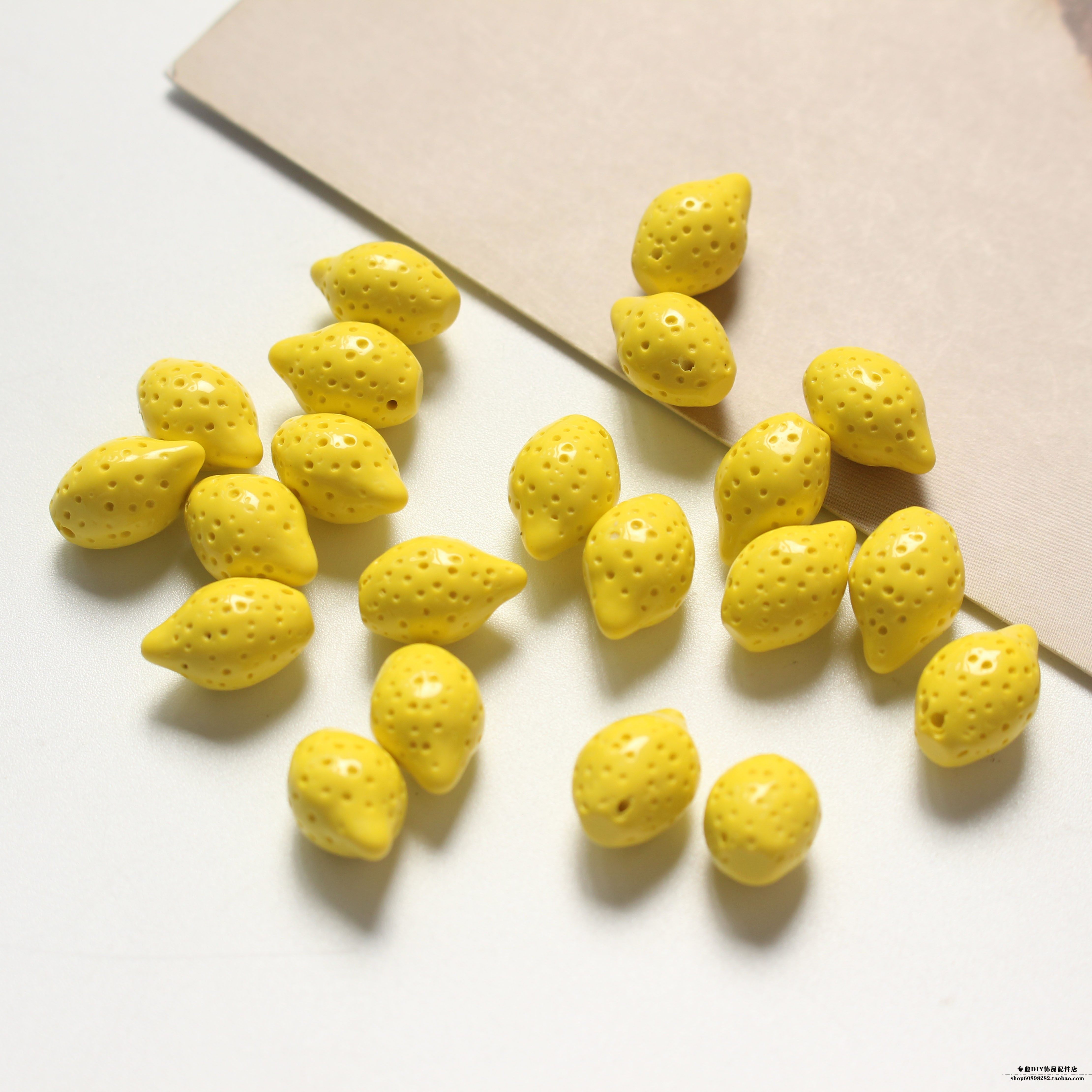 迷你小柠檬diy耳饰手链材料配件侧孔