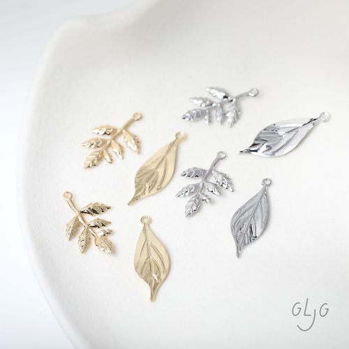 铜镀真金保色树枝树叶飘逸叶子吊坠diy手作项链手链耳饰材料配件