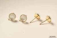 Серьги, 8mm, кошачий глаз, 1 пары, 2 шт, золото 14 карат