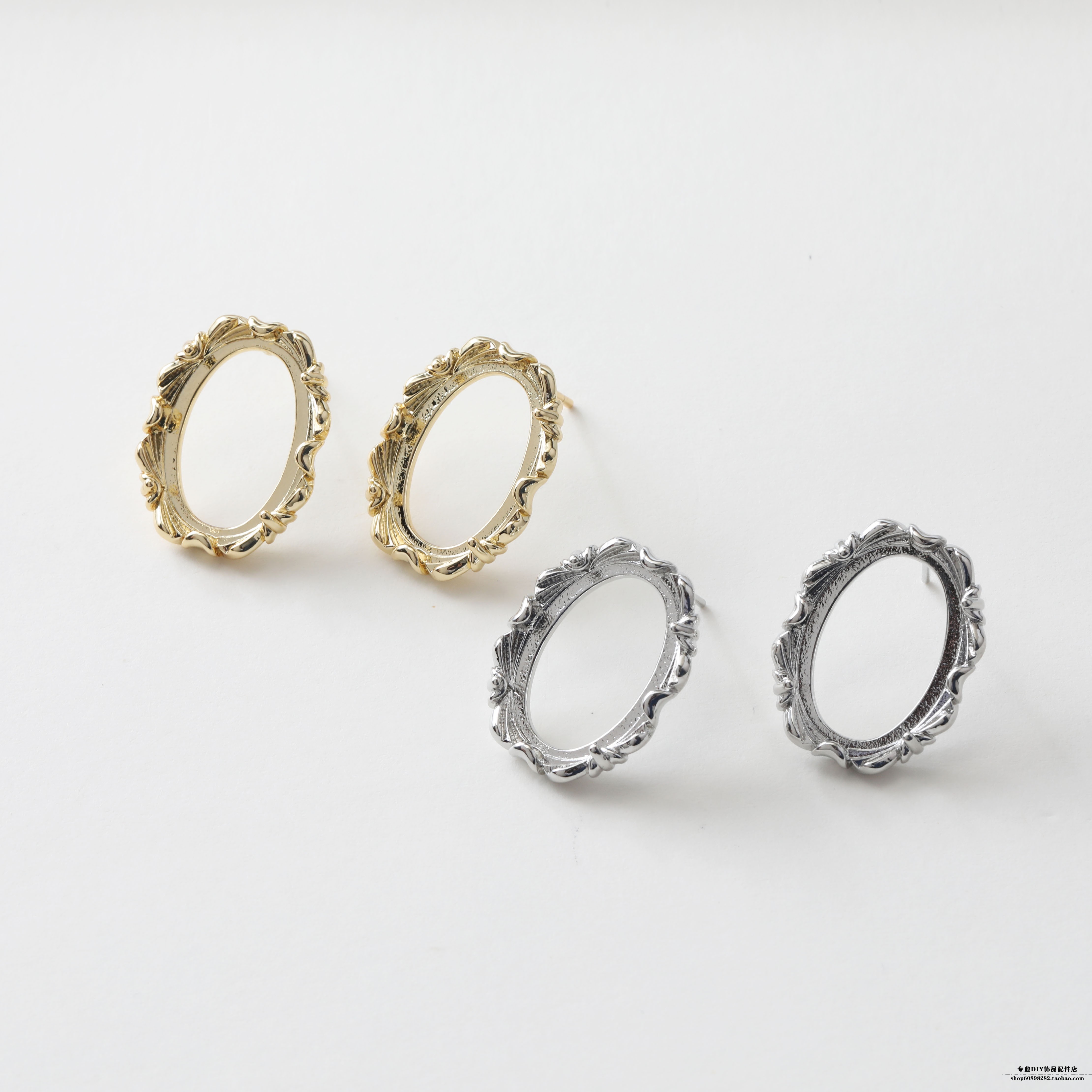 14K电镀真金椭圆镂空相框耳钉耳饰手作耳饰材料配件,饰品/流行首饰/时尚饰品新,其他DIY饰品配件,淘宝优惠券,粉丝福利购,淘宝优惠卷