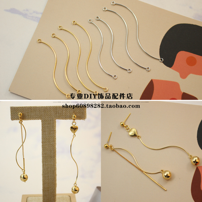diy圆条铜丝耳钉连接棒